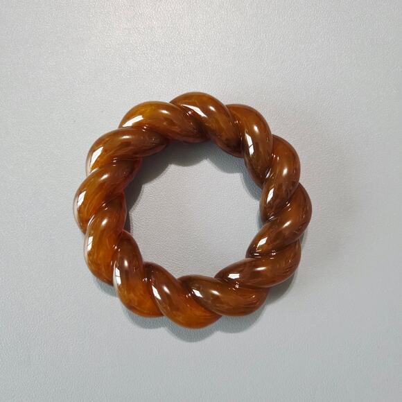 New Frasier Sterling Caramel Macchiato Braided Bangle Bracelet For Stacking - Picture 4 of 6